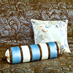 California King 12-piece Reversible Cotton Comforter Set in Brown and Blue - GreatSpace Discounts