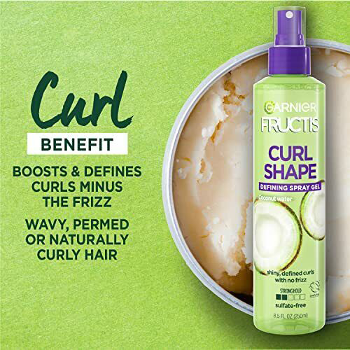 3pk Garnier Fructis Curl Shape Defining Spray Gel for Curly Hair, 8.5 OZ