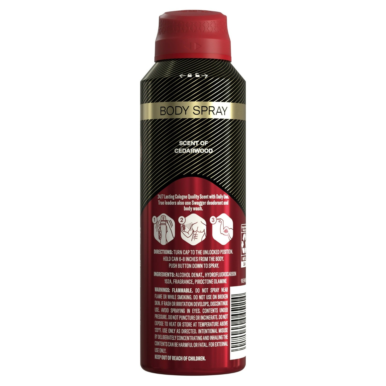 Old Spice Swagger Body Spray – Aluminum-Free, 24/7 Freshness, 5.1 oz