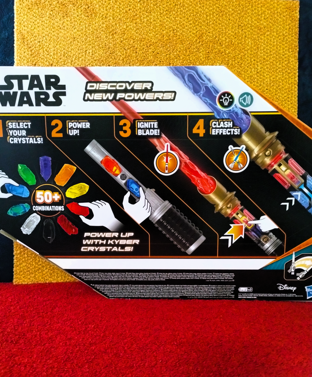 Star Wars Power Crystal Lightsaber 7 Colors with Ignite Blade