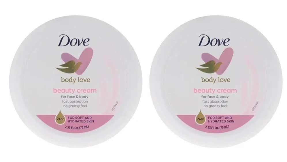 Dove Beauty Cream Body Love Twin Pack – Soft, Hydrated Skin, 75 ml each (2 Pack)