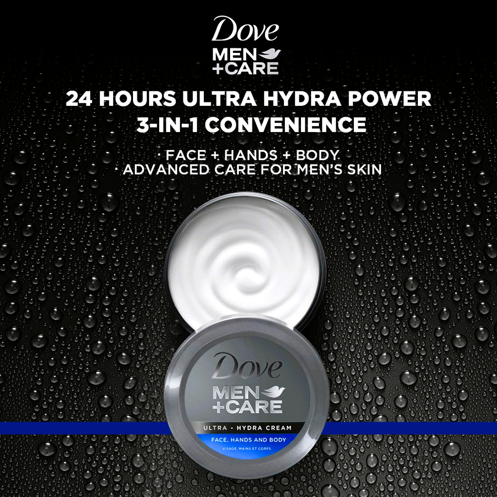 Dove Men+Care Ultra Hydra Cream for Face, Hands & Body – Pack of 2