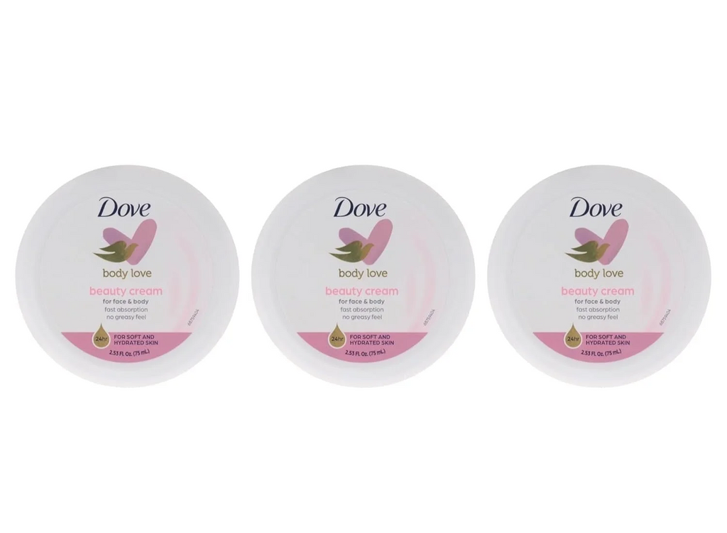 Dove Beauty Love Triple Pack - Body Cream 75 ml Each (3-Pack)