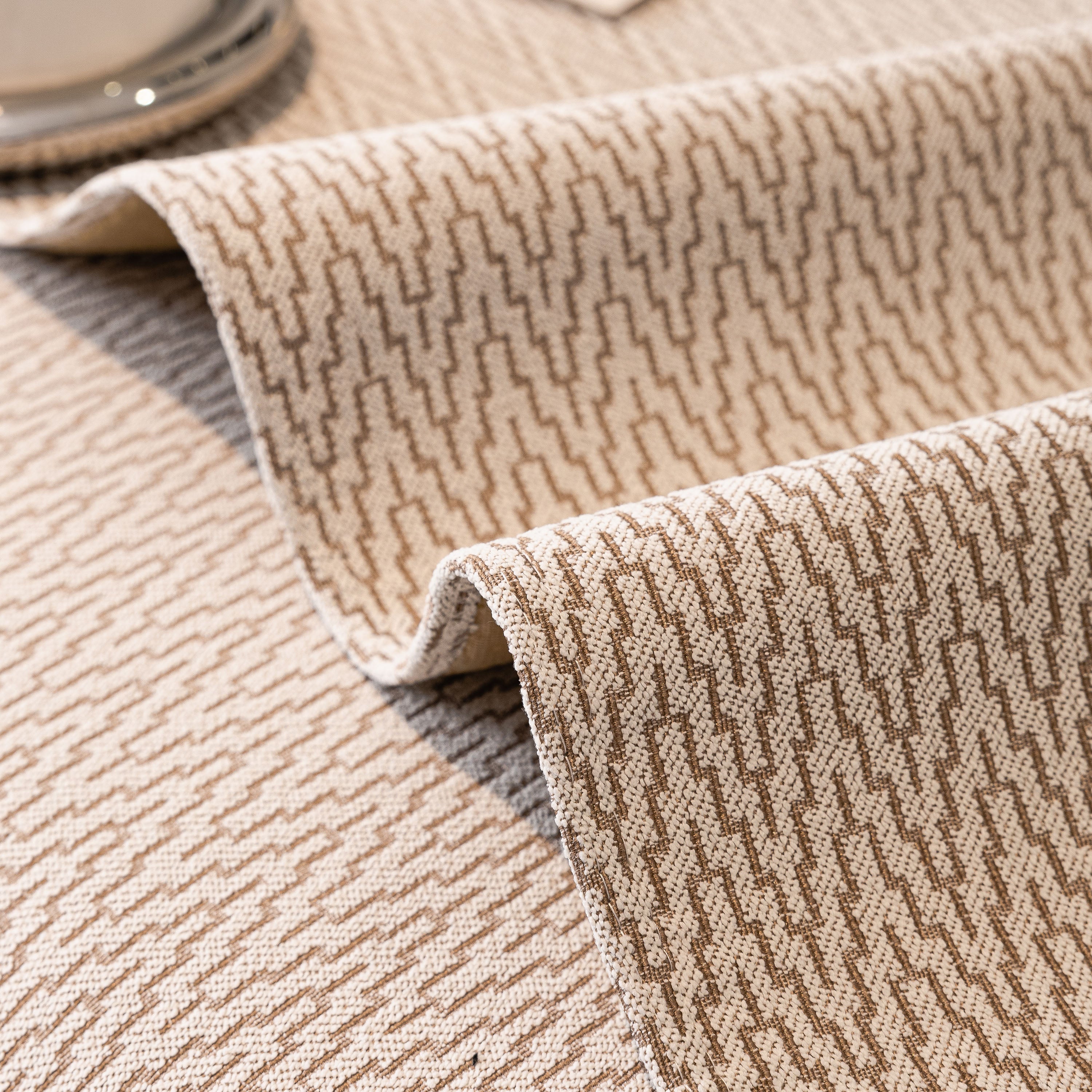Non-Slip Couch Cover with Gold Trim, Sofa Slipcover for Sectional & Loveseat