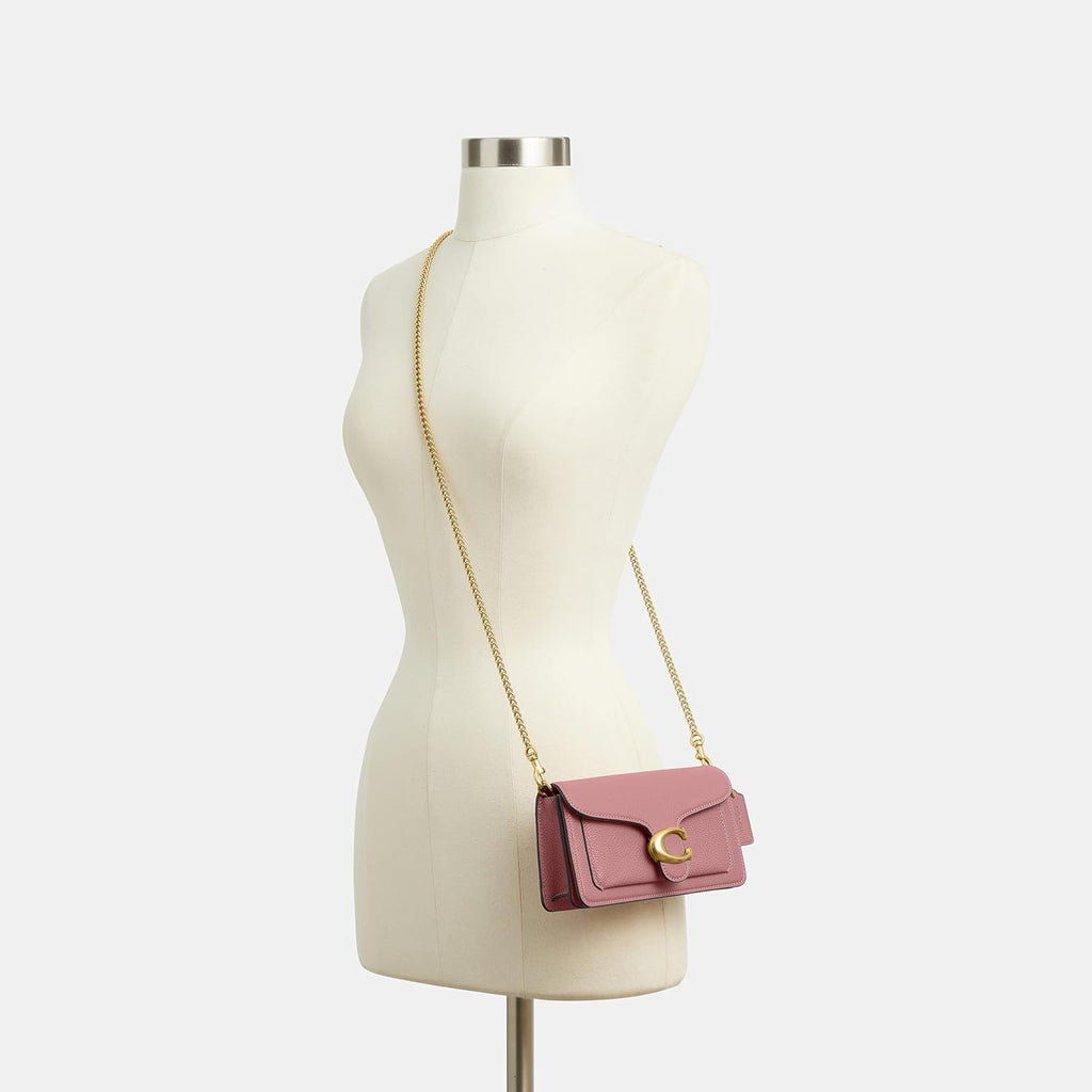 Polished Pebbled Leather Tabby Chain Crossbody 19