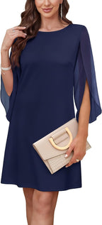 RUMIA Womens Cocktail Dresses Flutter Sleeve Wedding Guest Dresses for Women 2025 Trendy