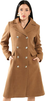 Vince Camuto Winter Coats - Women Double-Breasted Faux Collar Wool Womens Jacket - GreatSpace Discounts