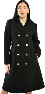 Vince Camuto Winter Coats - Women Double-Breasted Faux Collar Wool Womens Jacket - GreatSpace Discounts