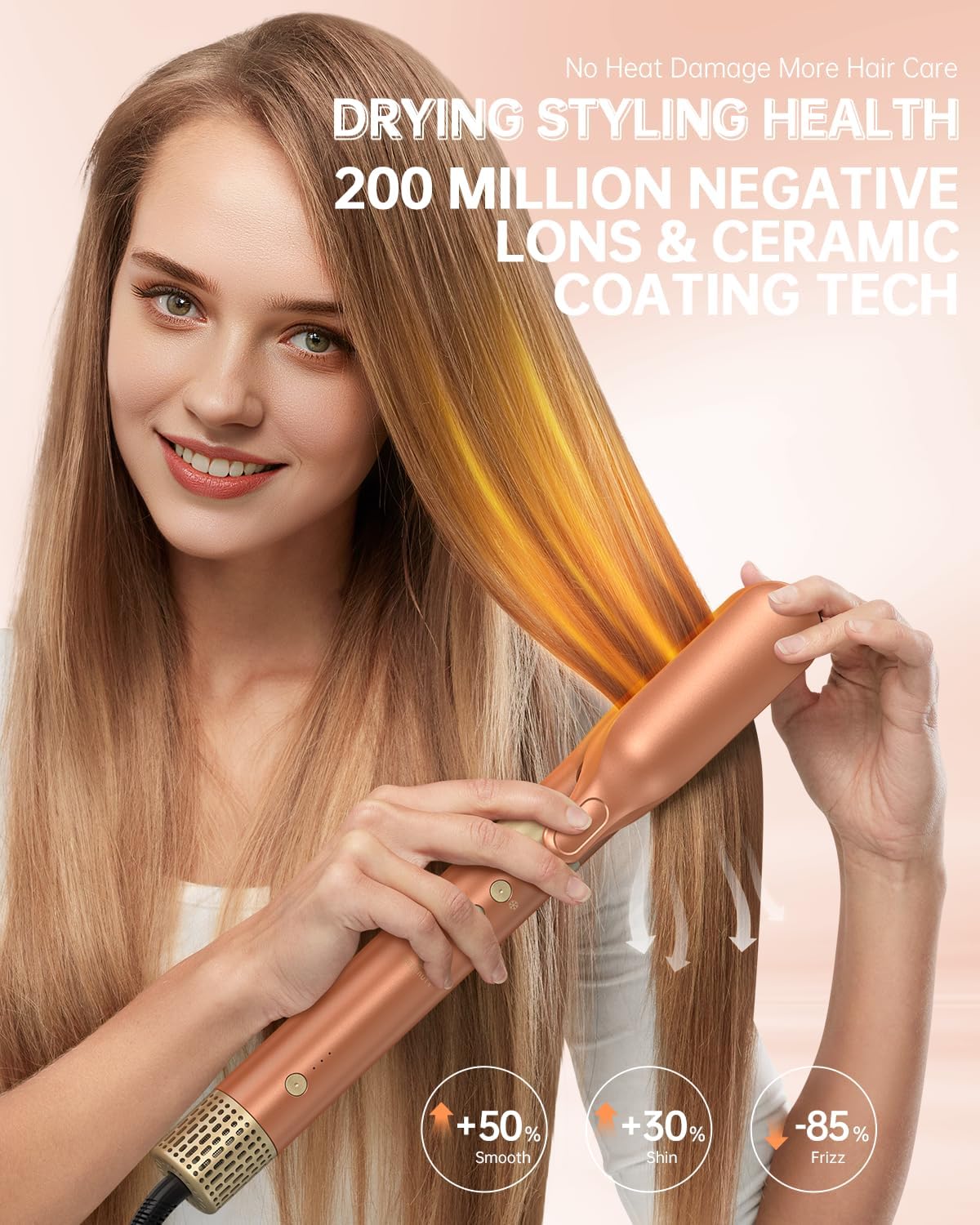 [Dual Voltage] webeauty 6 in 1 Hot Air Styler, High-Speed Negative Ionic Hair Dryer with Auto Curlers, Professional Blow Dryer Brush, Diffuser, Volumizer Multiple Styling, No Heat Damage - GreatSpace Discounts