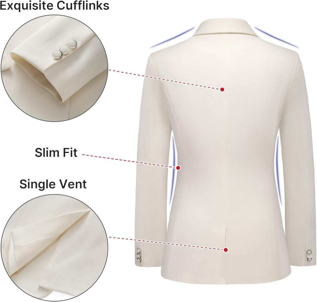 Women's Suit 2 Piece Set Pinstripe Blazer and Bootcut Dressy Pants Set for Work Office Business Outfits - GreatSpace Discounts