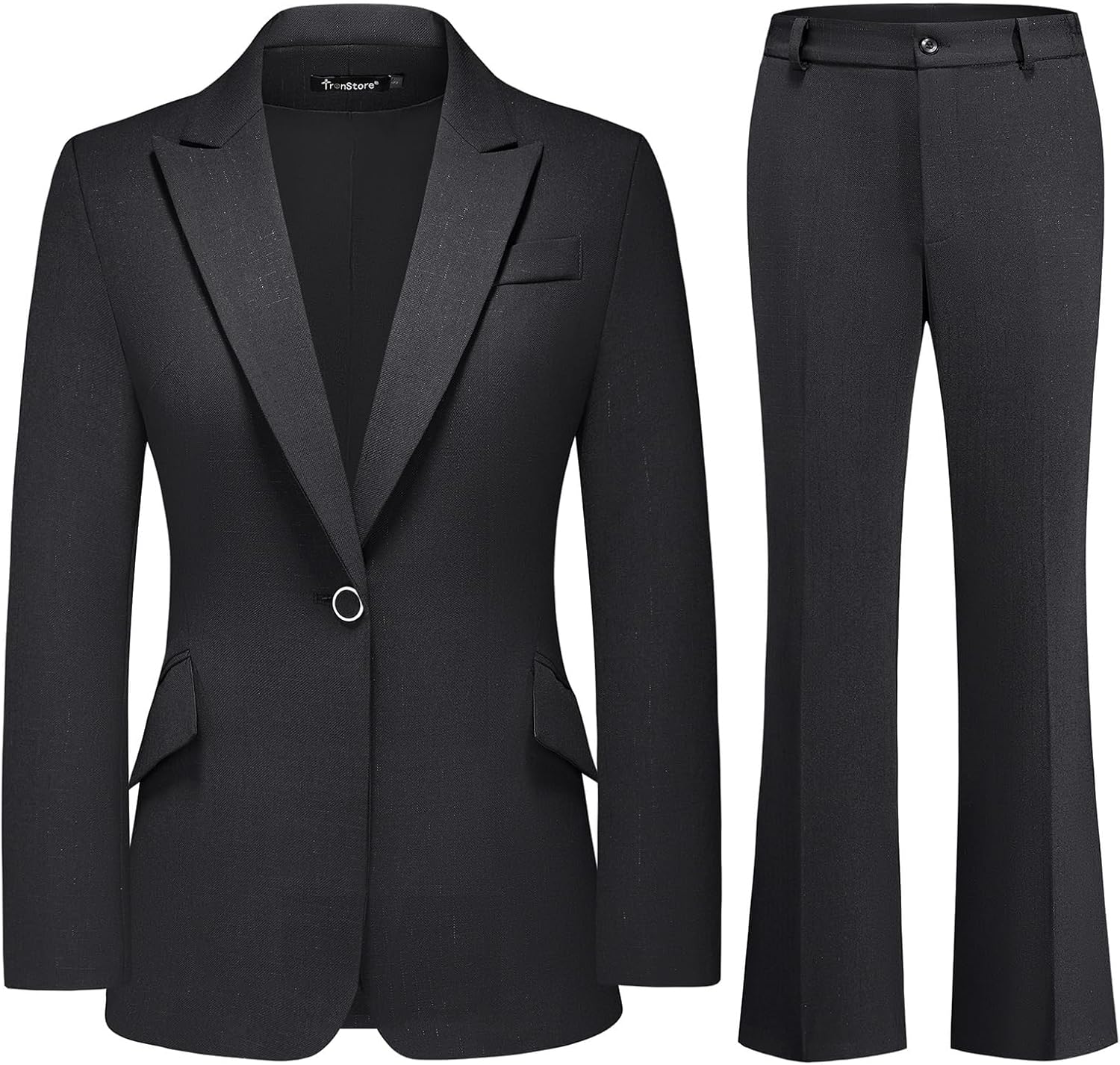 Women's Suit 2 Piece Set Pinstripe Blazer and Bootcut Dressy Pants Set for Work Office Business Outfits - GreatSpace Discounts