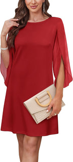RUMIA Womens Cocktail Dresses Flutter Sleeve Wedding Guest Dresses for Women 2025 Trendy