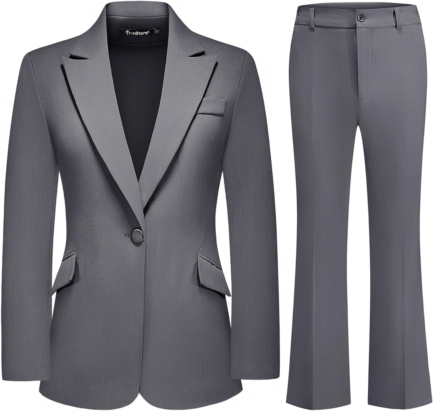 Women's Suit 2 Piece Set Pinstripe Blazer and Bootcut Dressy Pants Set for Work Office Business Outfits - GreatSpace Discounts