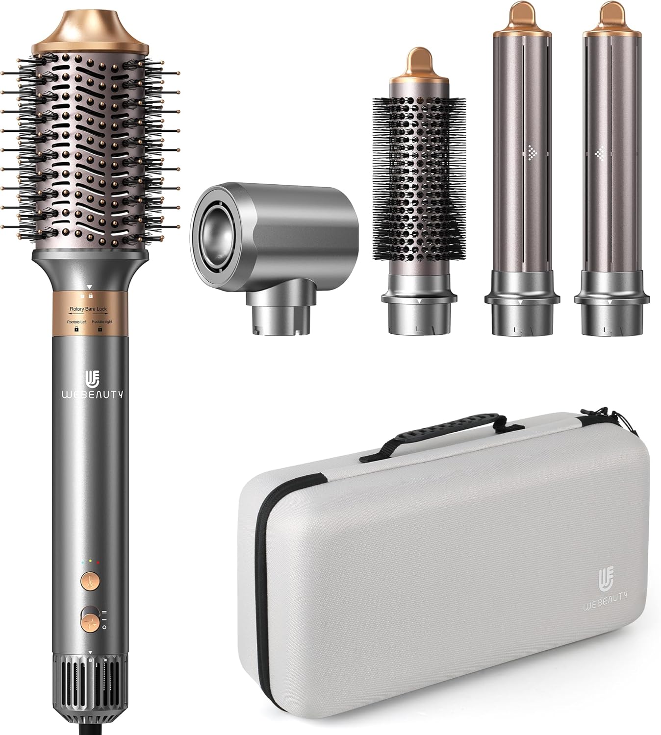 [Dual Voltage] webeauty 6 in 1 Hot Air Styler, High-Speed Negative Ionic Hair Dryer with Auto Curlers, Professional Blow Dryer Brush, Diffuser, Volumizer Multiple Styling, No Heat Damage - GreatSpace Discounts