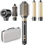 [Dual Voltage] webeauty 6 in 1 Hot Air Styler, High-Speed Negative Ionic Hair Dryer with Auto Curlers, Professional Blow Dryer Brush, Diffuser, Volumizer Multiple Styling, No Heat Damage - GreatSpace Discounts