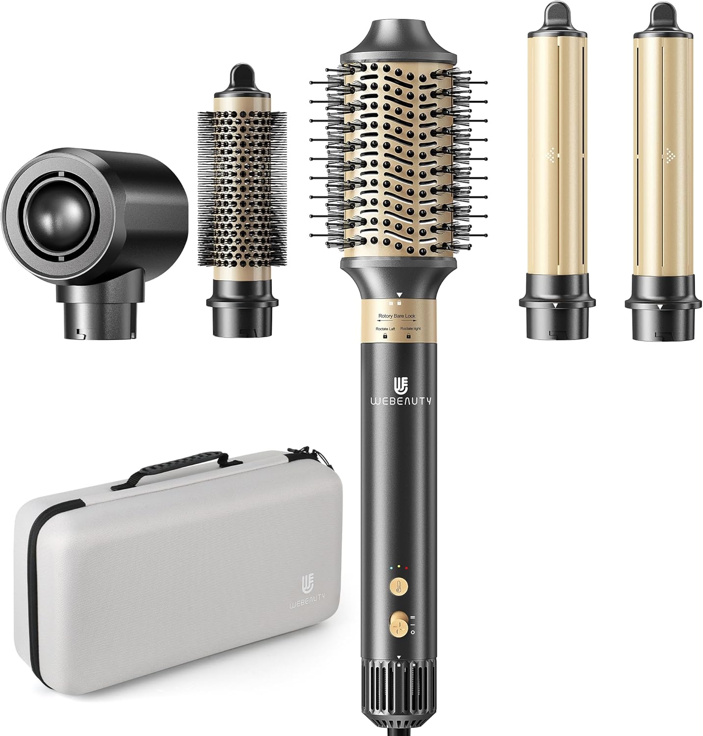 [Dual Voltage] webeauty 6 in 1 Hot Air Styler, High-Speed Negative Ionic Hair Dryer with Auto Curlers, Professional Blow Dryer Brush, Diffuser, Volumizer Multiple Styling, No Heat Damage - GreatSpace Discounts