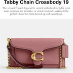 Polished Pebbled Leather Tabby Chain Crossbody 19