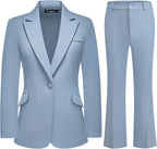 Women's Suit 2 Piece Set Pinstripe Blazer and Bootcut Dressy Pants Set for Work Office Business Outfits - GreatSpace Discounts