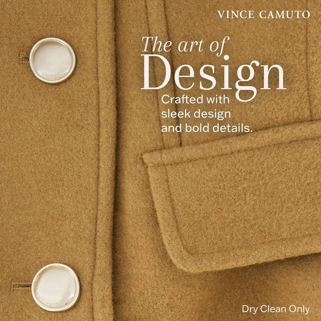 Vince Camuto Winter Coats - Women Double-Breasted Faux Collar Wool Womens Jacket - GreatSpace Discounts