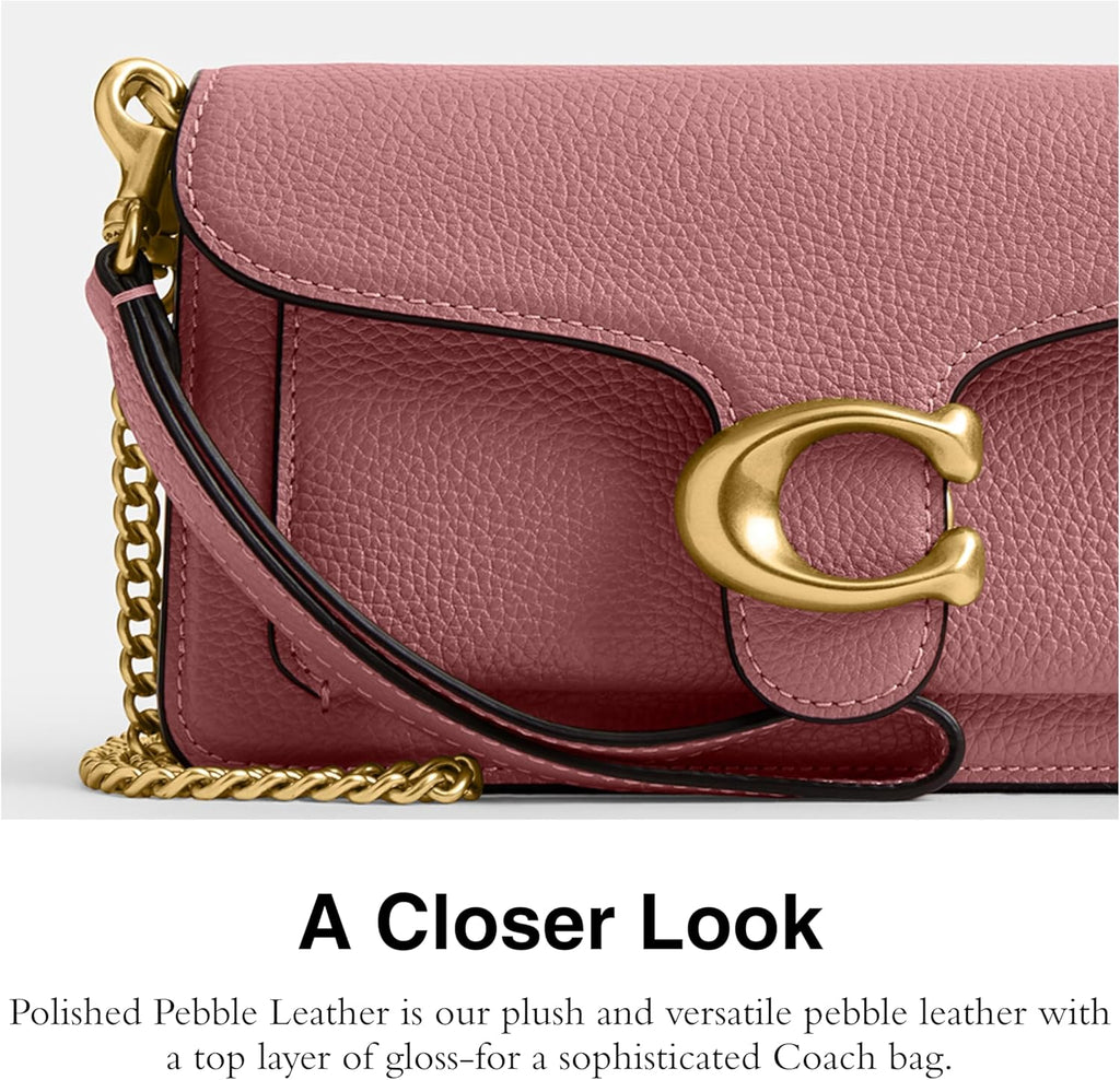 Polished Pebbled Leather Tabby Chain Crossbody 19