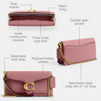 Polished Pebbled Leather Tabby Chain Crossbody 19