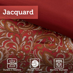 Madison Park Essentials Brystol 24 Piece Comforter Set King Red Faux Silk Jacquard Paisley All Season Bedding