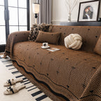 Chenille Couch Throw Cover Decorative Herringbone Sofa Blanket Protector for Couch