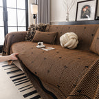 Chenille Couch Throw Cover Decorative Herringbone Sofa Blanket Protector for Couch