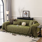 Chenille Couch Throw Cover Decorative Herringbone Sofa Blanket Protector for Couch