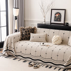 Chenille Couch Throw Cover Decorative Herringbone Sofa Blanket Protector for Couch