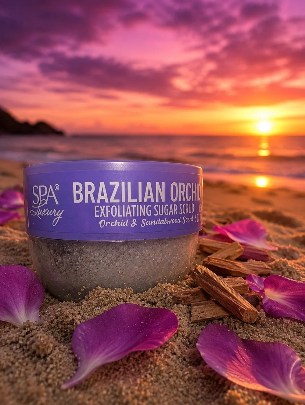 SPA Luxury Brazilian Orchid Exfoliating Sugar Scrub, 141g Each - Pack of 2