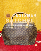Calvin Klein Purse Monogram Canvas with Tan Leather Handles