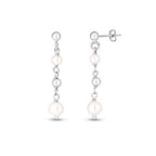 Sterling Silver Freshwater Pearl Bead Drop Earrings
