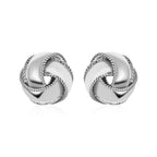 Textured and Polished Love Knot Earrings in Sterling Silver(13mm) - GreatSpace Discounts