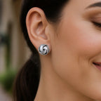 Textured and Polished Love Knot Earrings in Sterling Silver(13mm) - GreatSpace Discounts