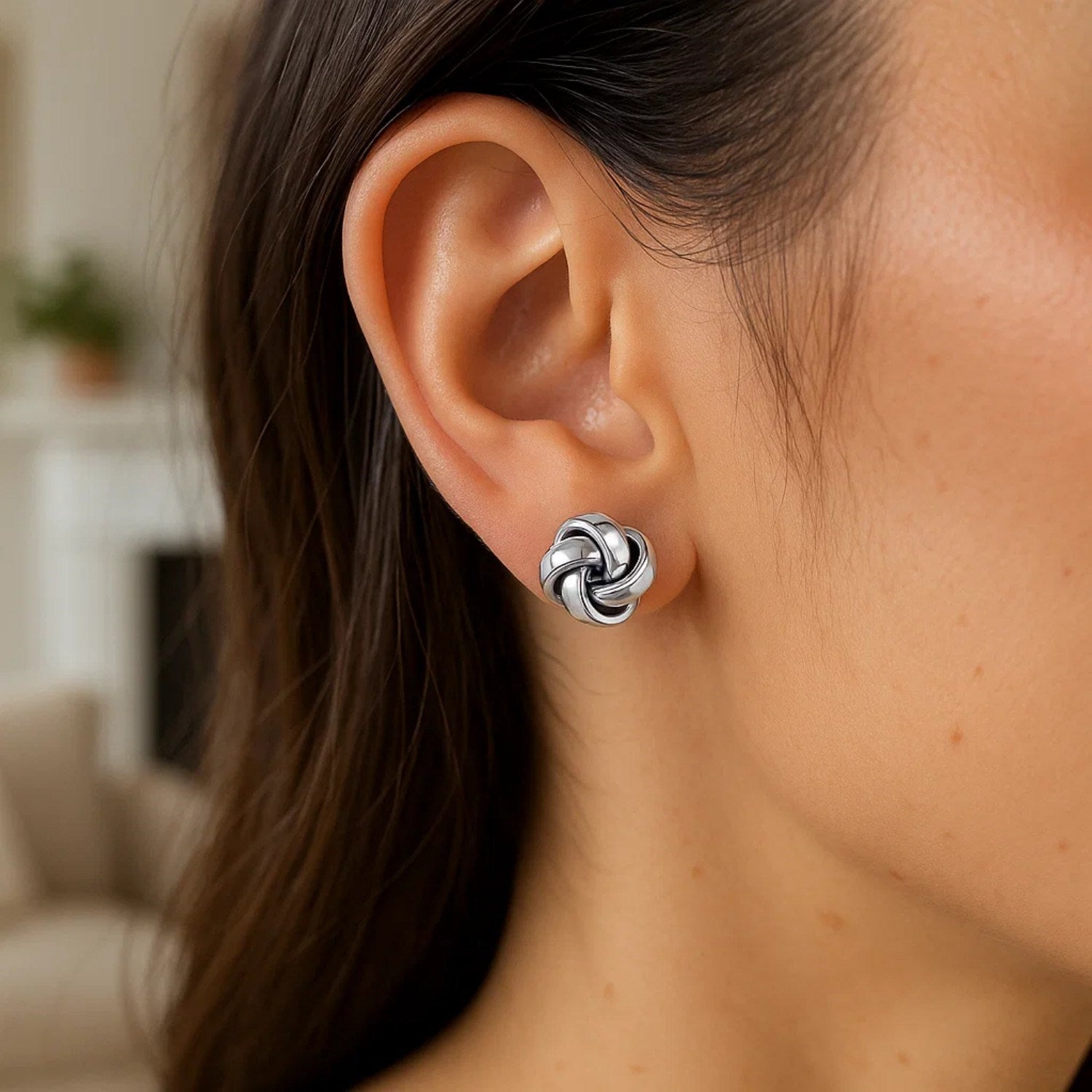 Sterling Silver Polished Love Knot Earrings(10mm) - GreatSpace Discounts