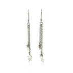 Sterling Silver Tassel Earrings with Polished Stars