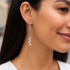 Sterling Silver Tassel Earrings with Polished Stars