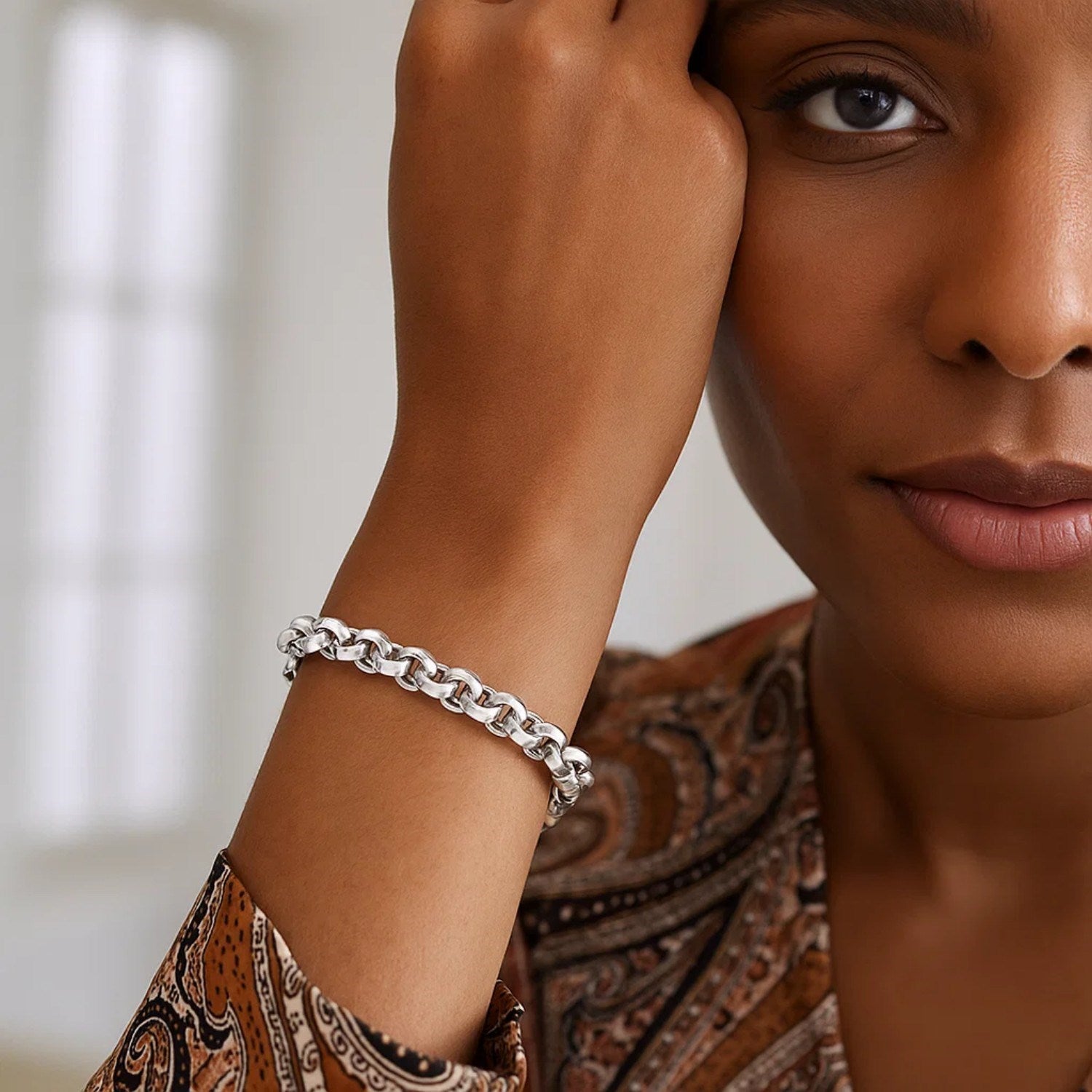 Sterling Silver Rolo Link Bracelet - GreatSpace Discounts