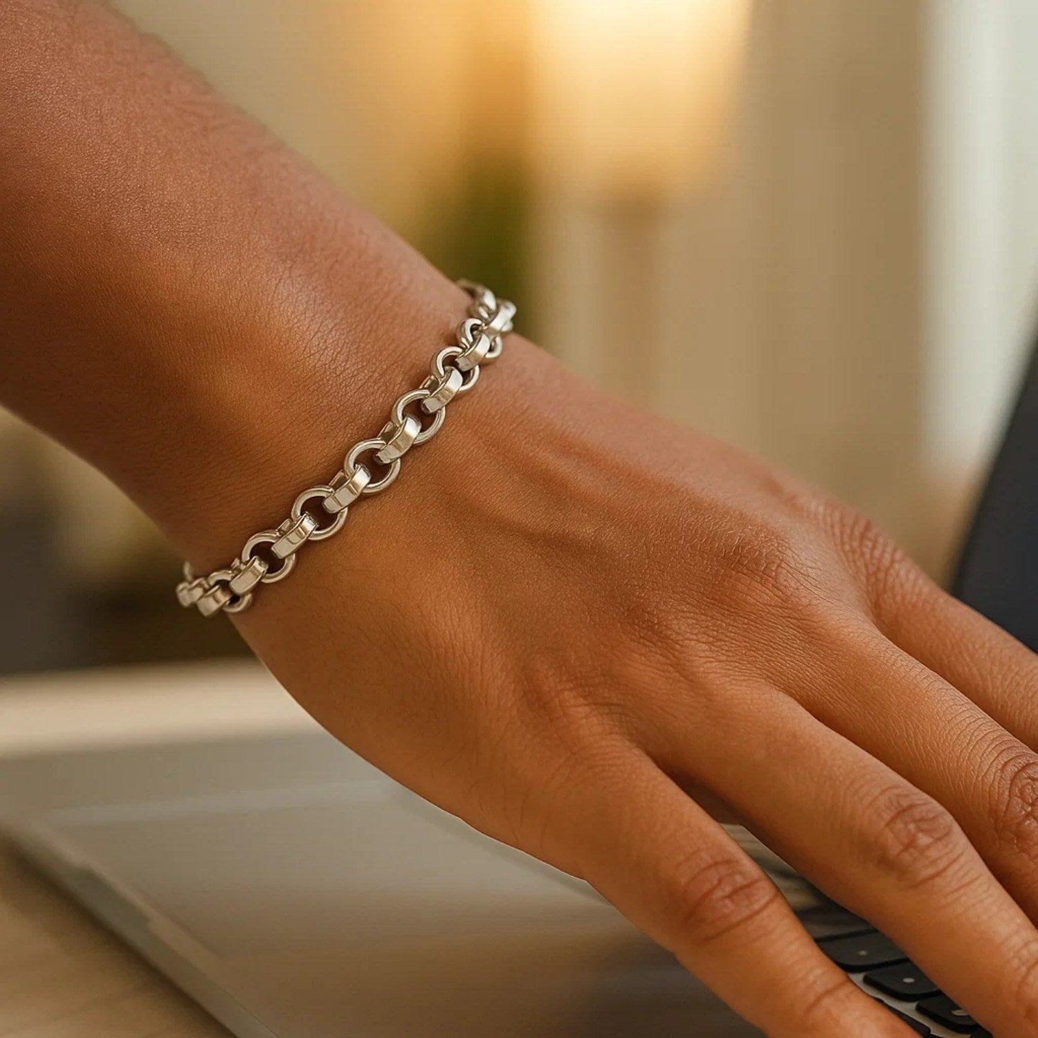 Sterling Silver Rolo Link Bracelet - GreatSpace Discounts