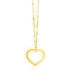 14k Yellow Gold Necklace with Reversible Heart Pendant - GreatSpace Discounts