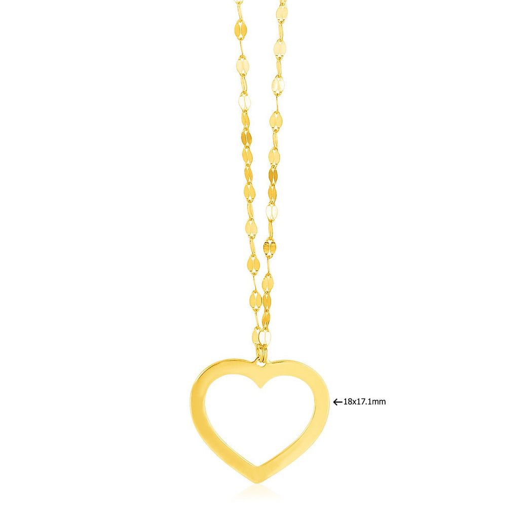14k Yellow Gold Necklace with Reversible Heart Pendant - GreatSpace Discounts