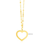 14k Yellow Gold Necklace with Reversible Heart Pendant - GreatSpace Discounts