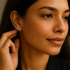 14k White Gold Curve Climber Post Earrings - GreatSpace Discounts