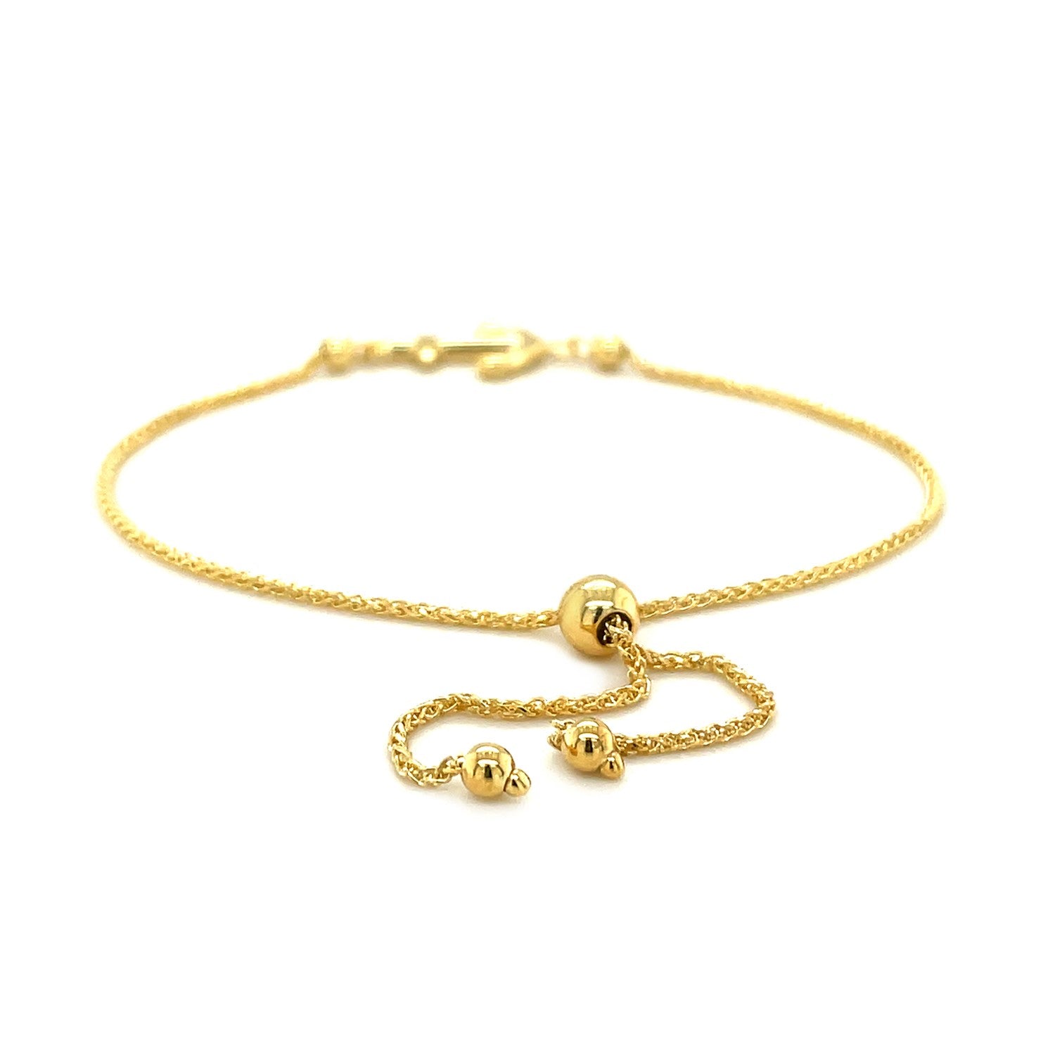 14k Yellow Gold Anchor Design Adjustable Lariat Bracelet - GreatSpace Discounts