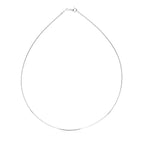 Sterling Silver Round Omega Style Chain Necklace with Rhodium Plating (1.55mm) - GreatSpace Discounts