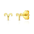 14K Yellow Gold Aries Stud Earrings - GreatSpace Discounts