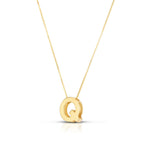 14K Yellow Gold Yours Truly Block Letter Initial Q Necklace - GreatSpace Discounts
