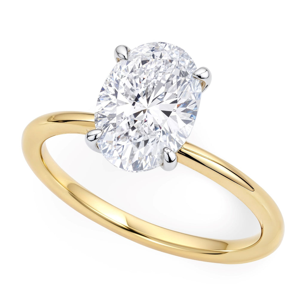 2 Carat Oval Lab Grown IGI G/VS1 Diamond Solitaire Ring in 10K Yellow Gold - GreatSpace Discounts