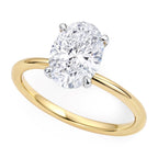 2 Carat Oval Lab Grown IGI G/VS1 Diamond Solitaire Ring in 10K Yellow Gold - GreatSpace Discounts